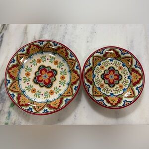Set of 2 Pier 1 Imports "Isidora" or 222 Fifth (PTS) "El Centro" pattern plates